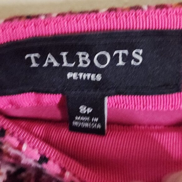 Talbots Pink Tweed Exposed Front Zip Pencil Skirt Size 8p - Picture 5 of 6